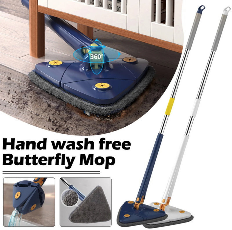 New Iengthened Triangular Mop 360-Degree Telescopic Rotatable Adjustable Floor Cleaning Mop Absorbent Wet And Dry Dual-use Clean